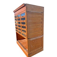 Antique Haberdashery Haberdashers Shop Cabinet With Glass Drawers