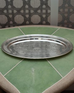 Antique Haddon Plate Silver Plate Oval Serving Tray