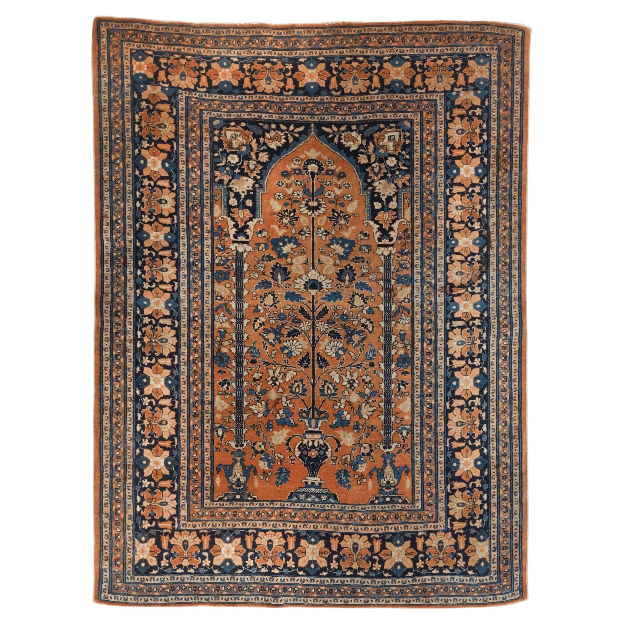 Antique Hadji Jalili Rug - Late 19th Century Garden Design Rug