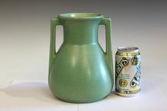 Antique Haeger Arts & Crafts Teco Form Pottery Vase Buttress Satin Matt Green 8"