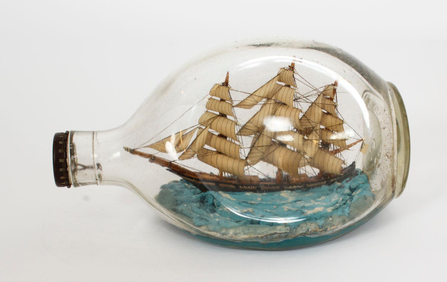 Antique Haig's Dimple ship in bottle  Early 20th Century 10