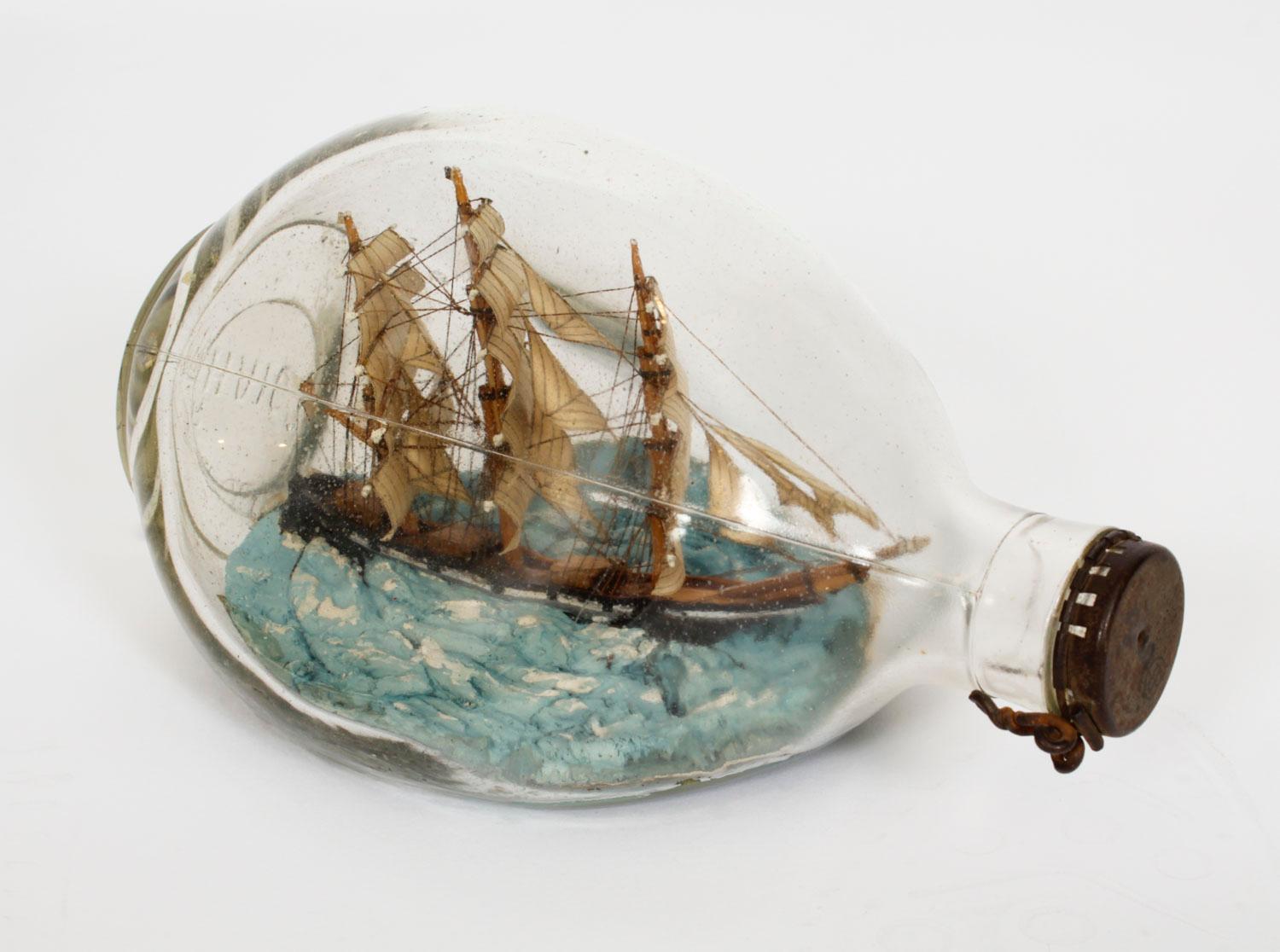 Antique Haig's Dimple ship in bottle  Early 20th Century 2