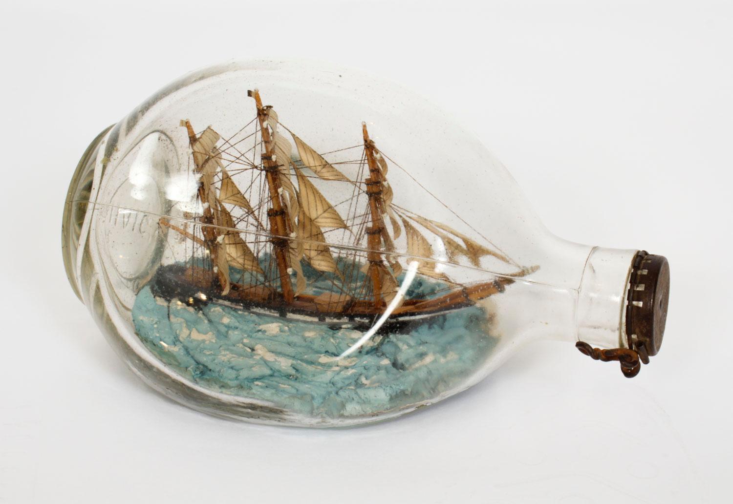 Antique Haig's Dimple ship in bottle  Early 20th Century 3