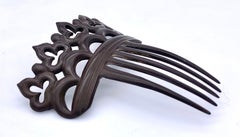Antique Hair Comb Hair Ornament Vulcanite Gutta Percha Gothic Revival