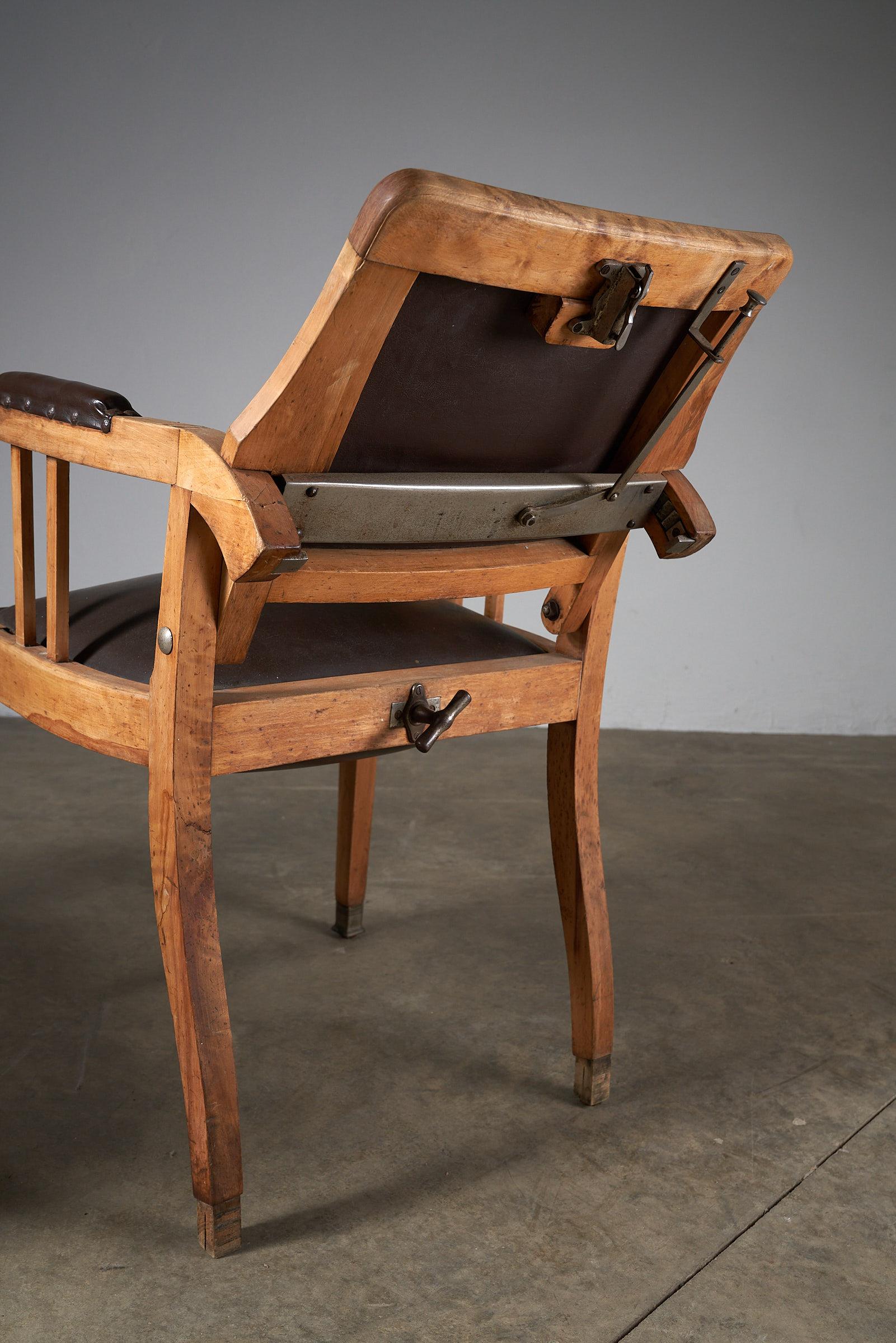 Hand-Crafted Antique Hair Dresser Chair Originated from Berlin For Sale