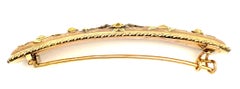 Broche Ornement de Cheveux Antique 14 Karat Gold Three Colour Gold Silver
