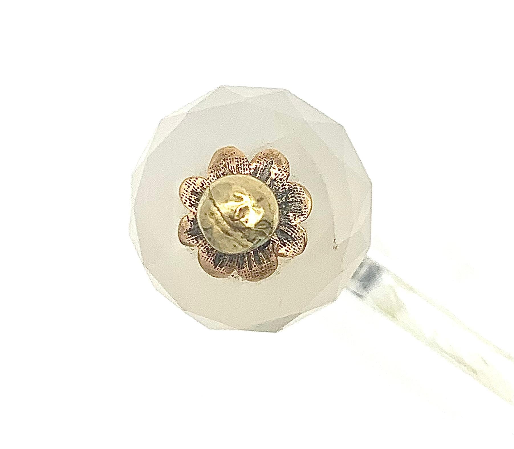George IV Antique Hair Pins Hair Ornaments Facetted Chalcedony Silver Gilt Silver For Sale