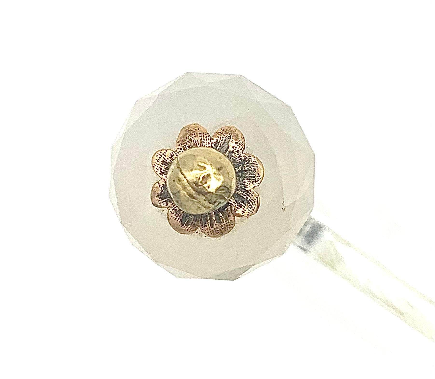 Horquillas Antiguas Adornos para el Pelo Calcedonia Facetada Plata Dorada en Bueno estado para la venta en Munich, Bavaria