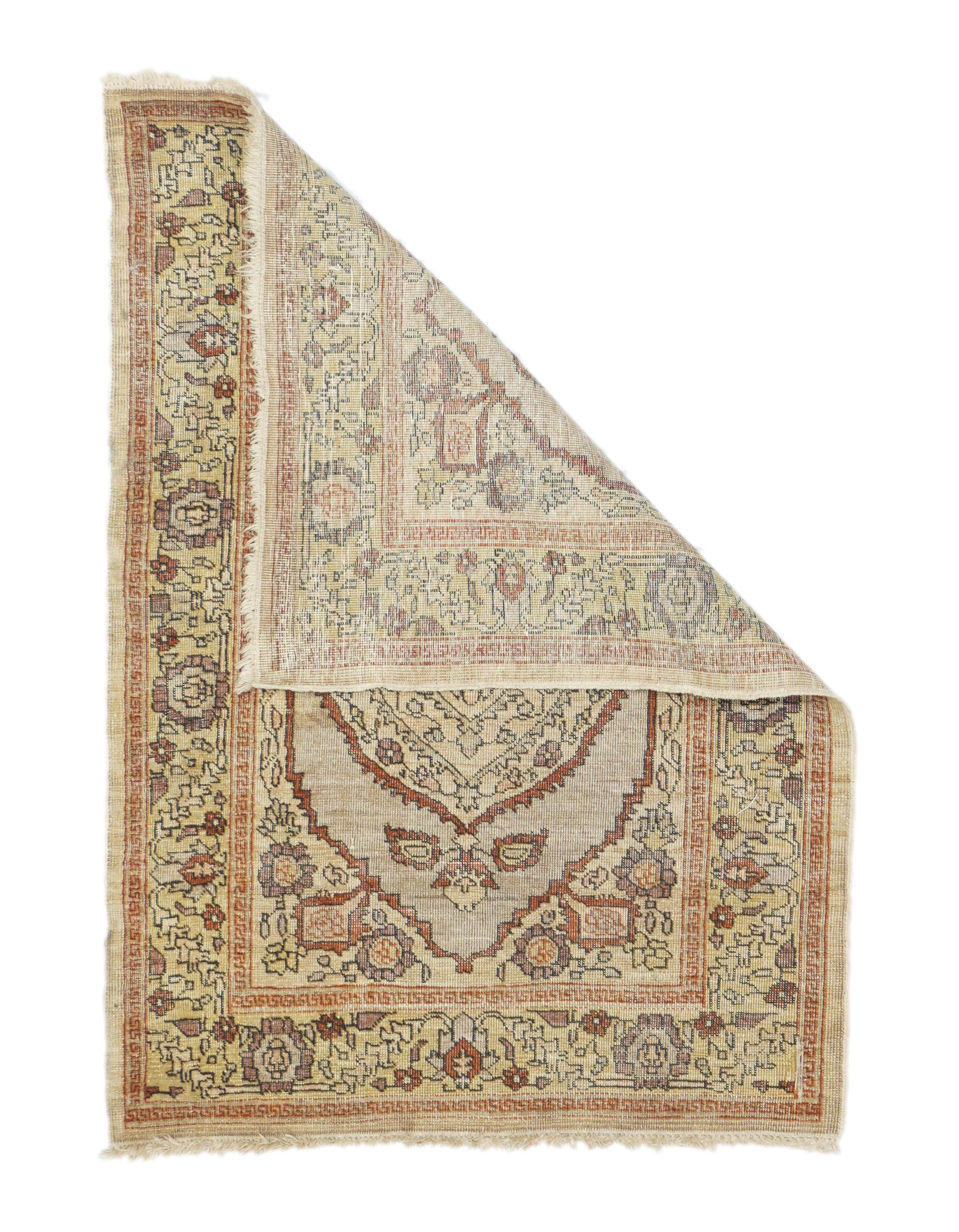 Antique Haji Jalili rug, measures : 2' x 2'9''. From the desirable 