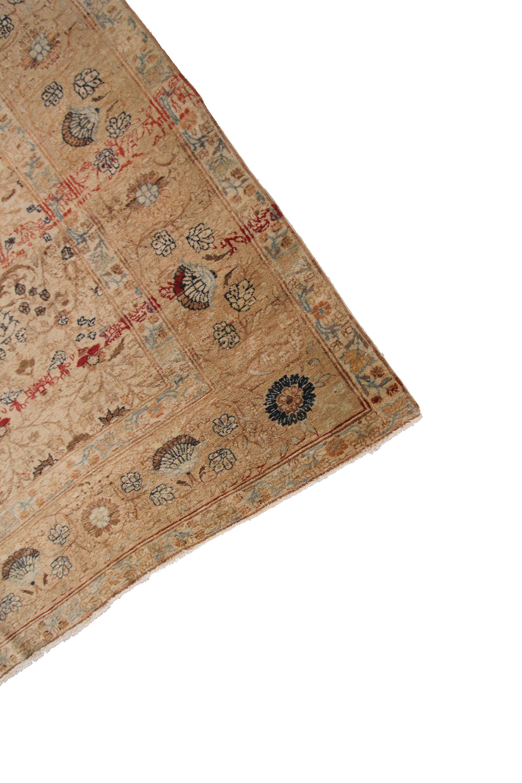 Alfombra Antigua Haji Jalili Alfombra Persa Antigua Beige Geométrica Sobre Marfil en venta 2