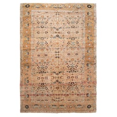 Alfombra Antigua Haji Jalili Alfombra Persa Antigua Beige Geométrica Sobre Marfil