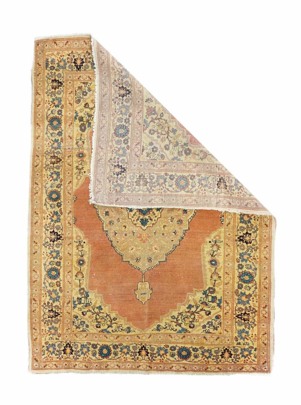 Antiker Haji Jalili Tabriz Teppich 4'1'' x 5'9''.