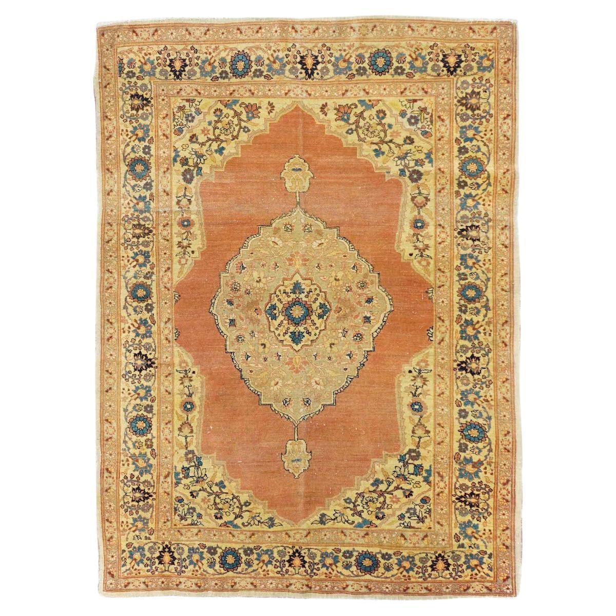 Antique Haji Jalili Tabriz Rug 4'1'' x 5'9''