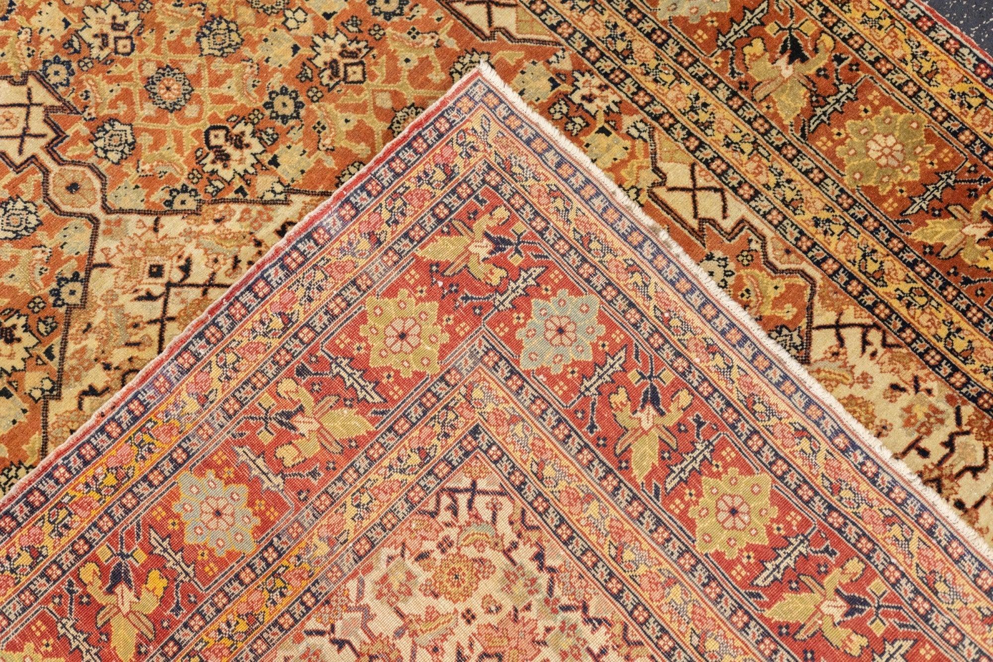 Antiker Haji Jalili Täbris-Teppich 4'2'' x 5'6'' im Angebot 5