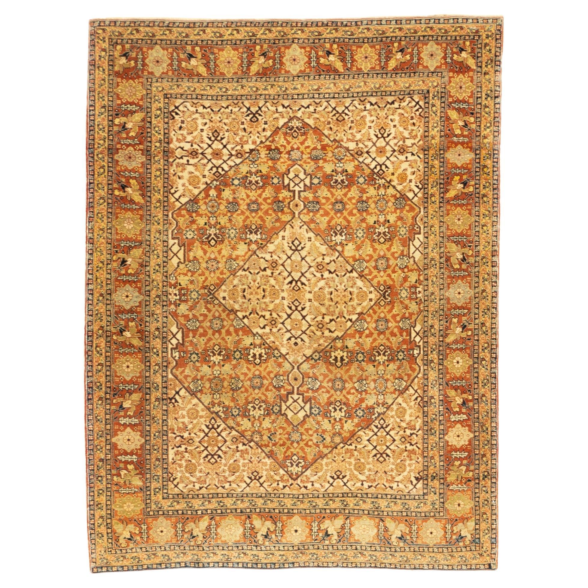 Antique Haji Jalili Tabriz Rug 4'2'' x 5'6''