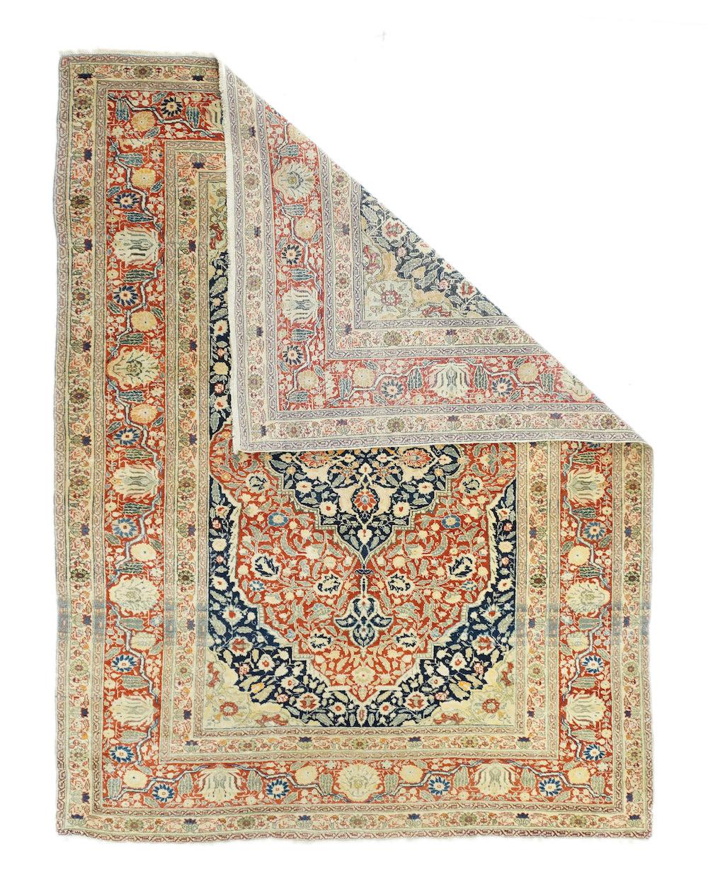 Tapis ancien Haji Jalili Tabriz 4'3'' x 6'2''. Ce motif de Tabriz en forme de 