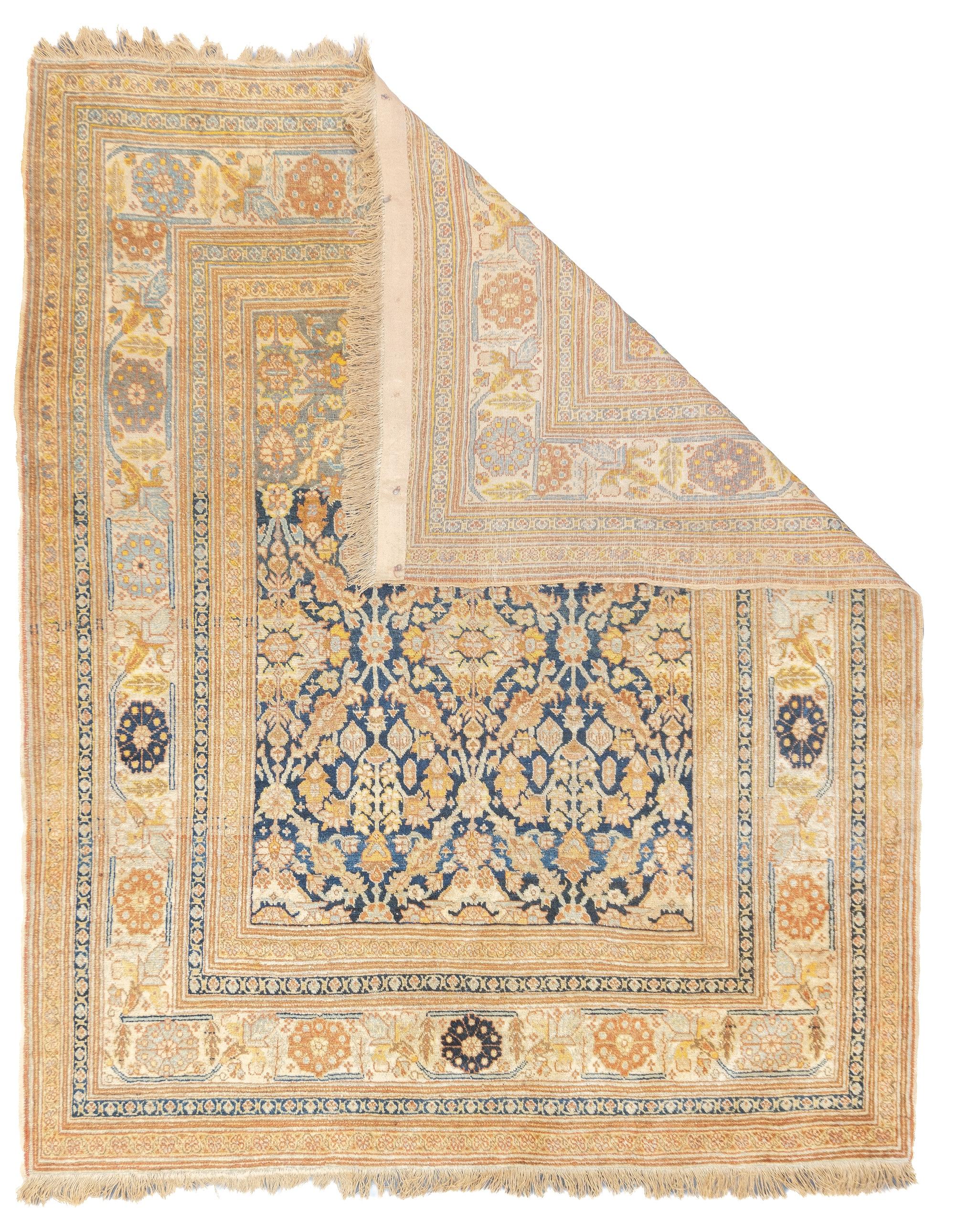 Antiker Haji Jalili Tabriz Teppich 4'5'' x 5'4''.  Die gut gewebten bis fein geknüpften Stücke von 1890 bis 1910, die in der gleichnamigen Werkstatt oder ihren Nachahmern in Täbris gewebt wurden, in Formaten von Matten bis zu riesigen Teppichen, mit
