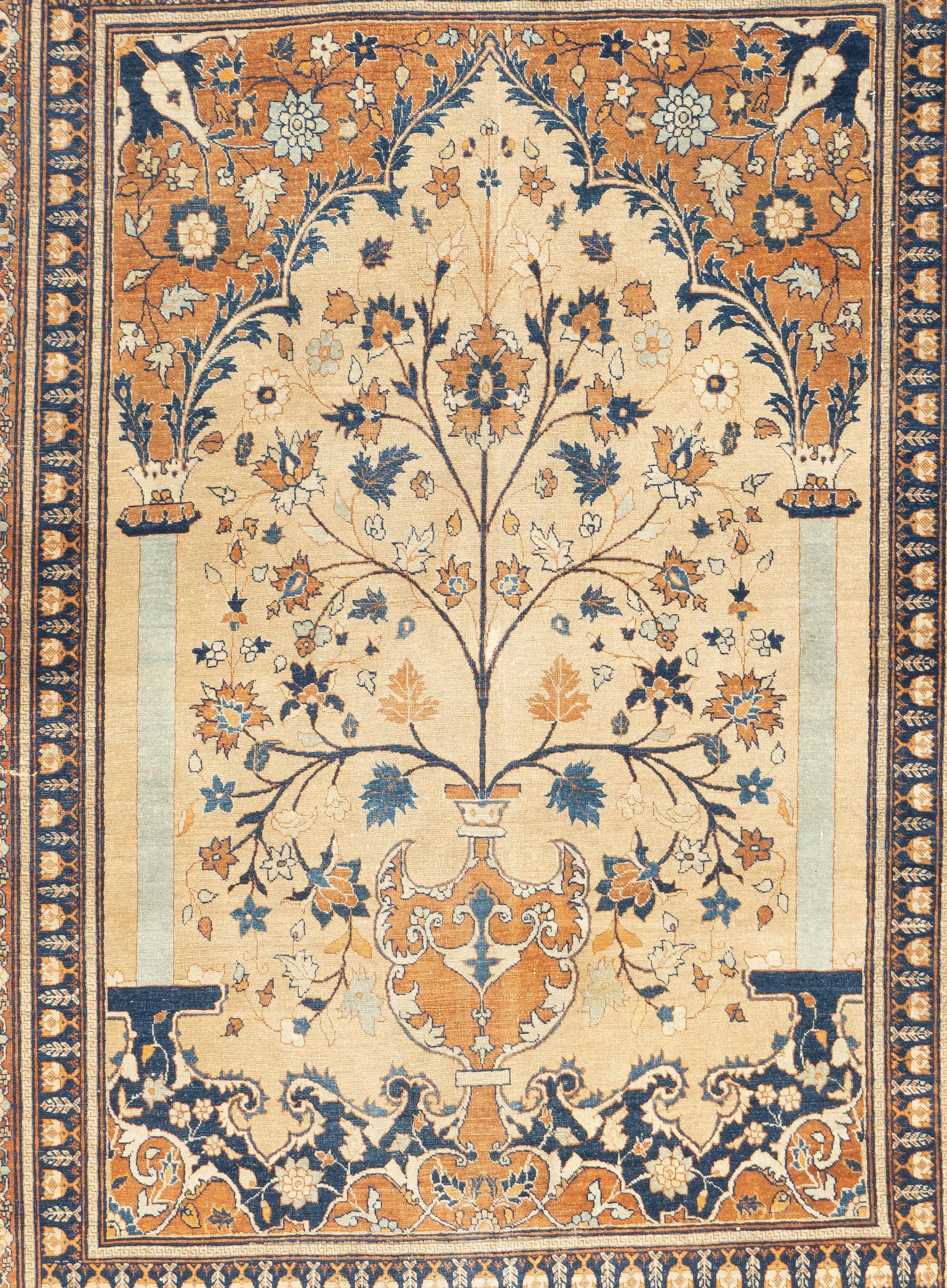 Persiano Tappeto antico Haji Jalili Tabriz 4'7'' x 6'1'' in vendita