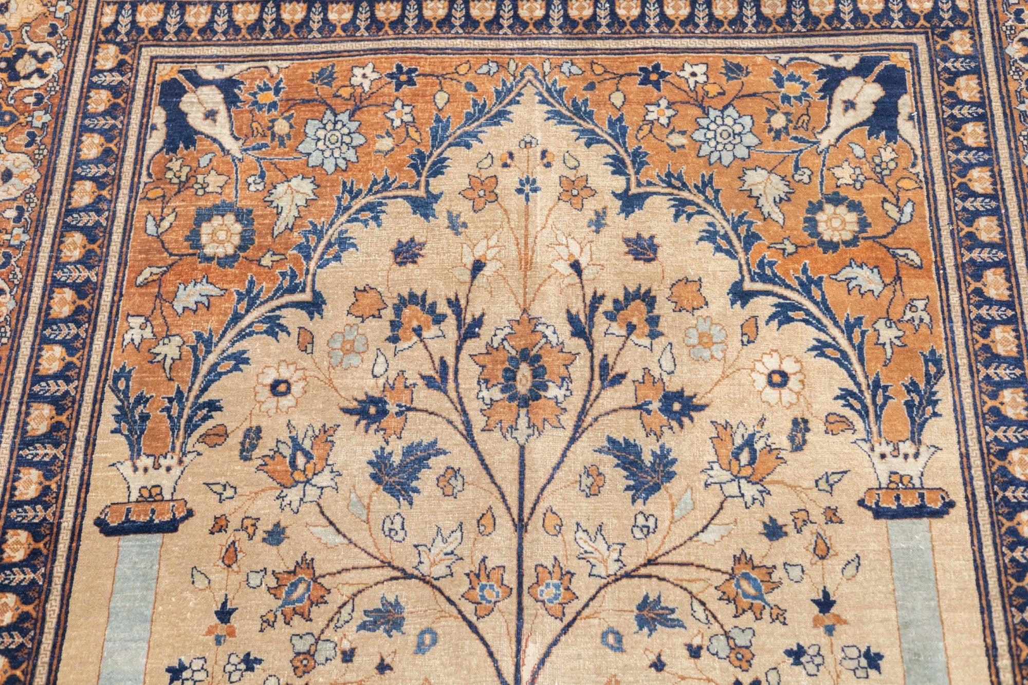 Lana Tappeto antico Haji Jalili Tabriz 4'7'' x 6'1'' in vendita