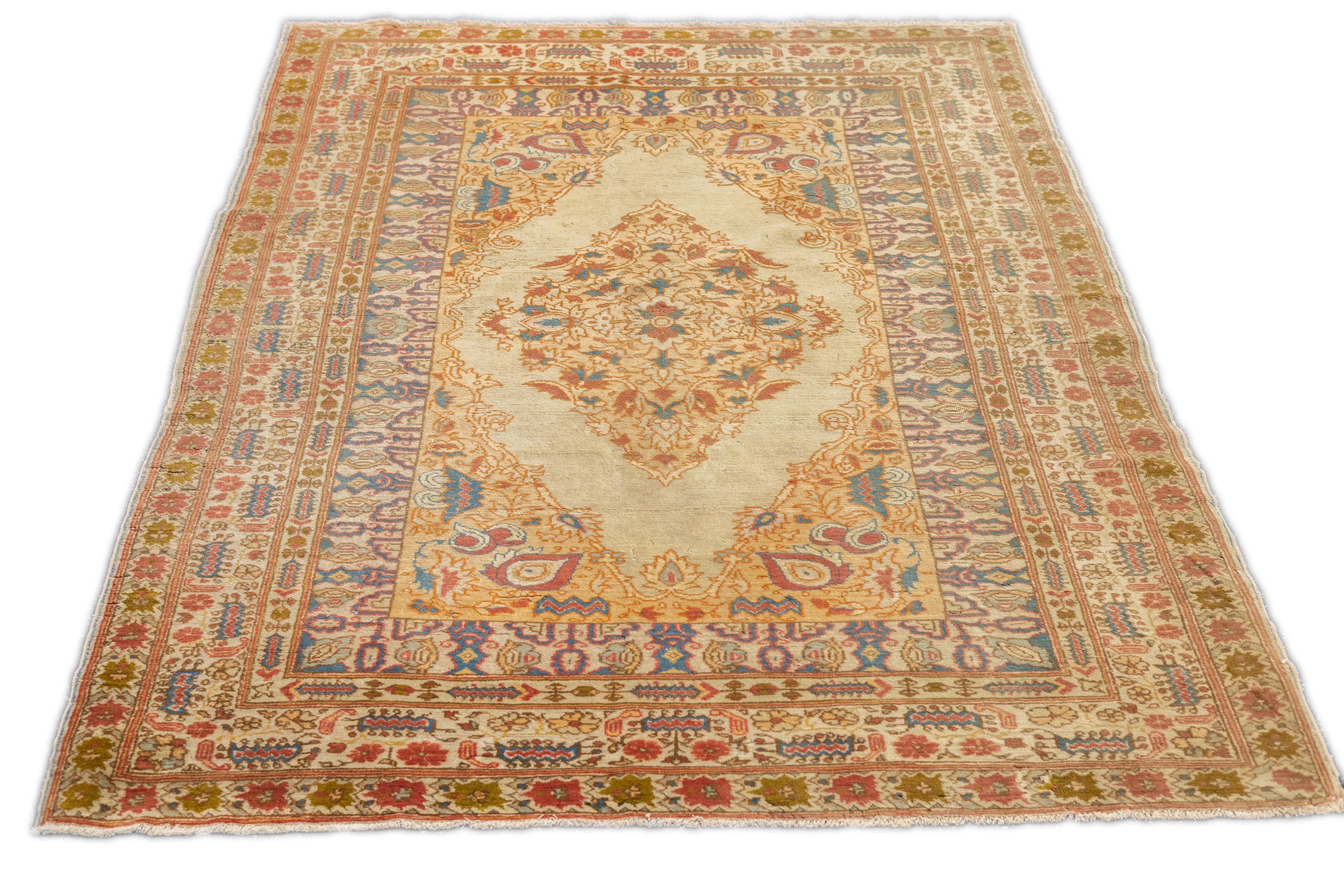 Tappeto antico Haji Jalili Tabriz 4'7'' x 6'5'' in vendita 1