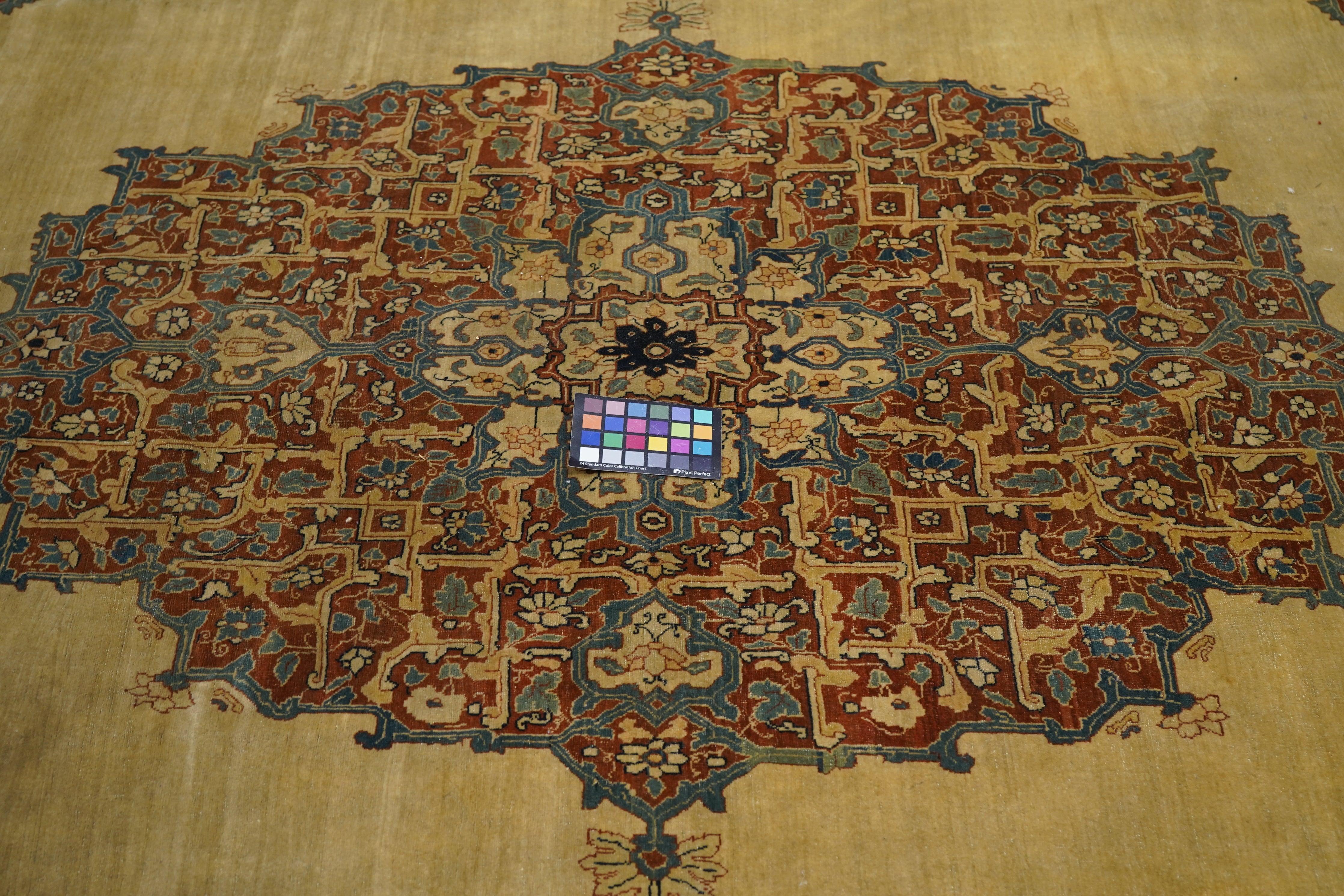 Tappeto antico Haji Jalili Tabriz 8'9'' x 12'0'' in vendita 4
