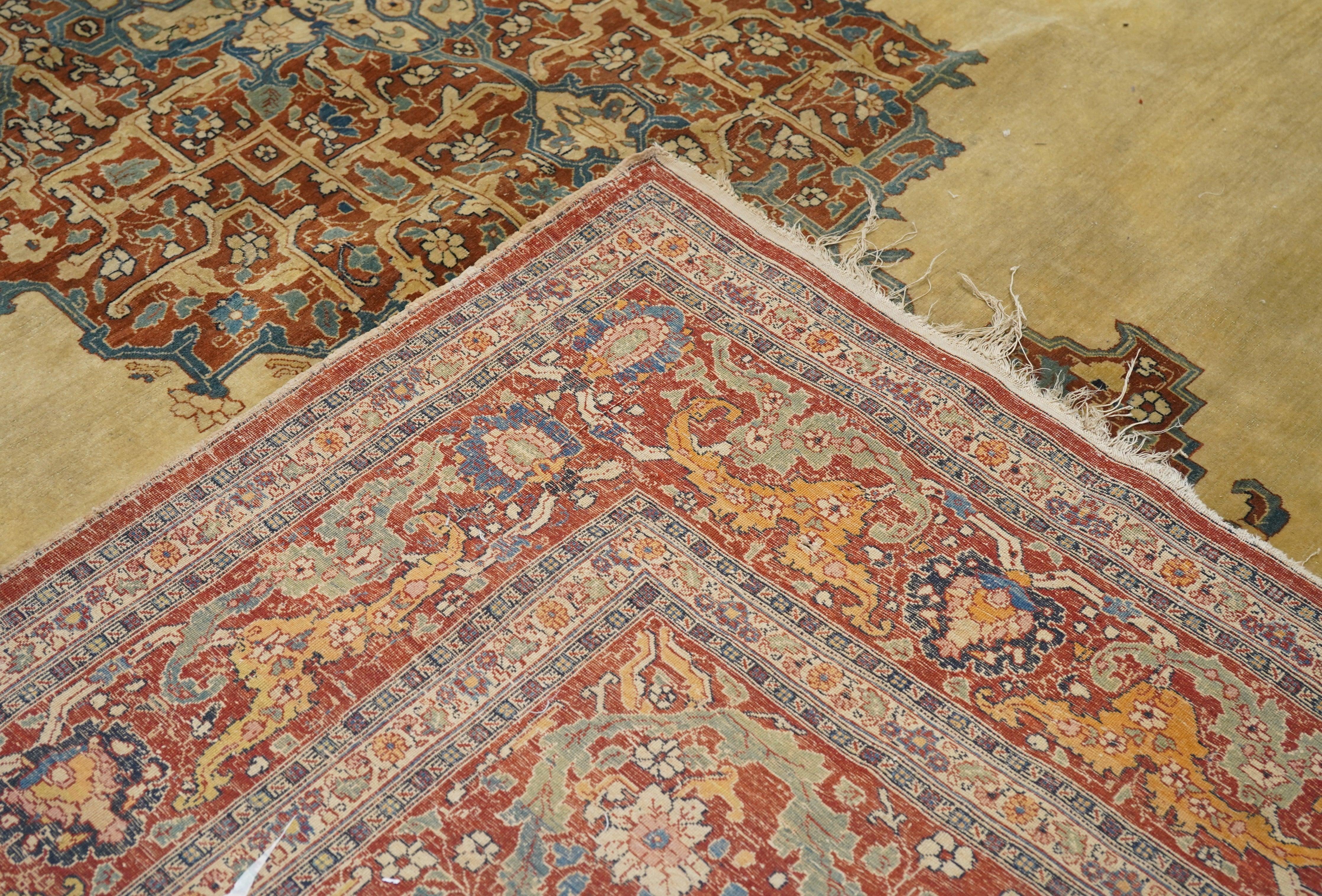 Tappeto antico Haji Jalili Tabriz 8'9'' x 12'0'' in vendita 5