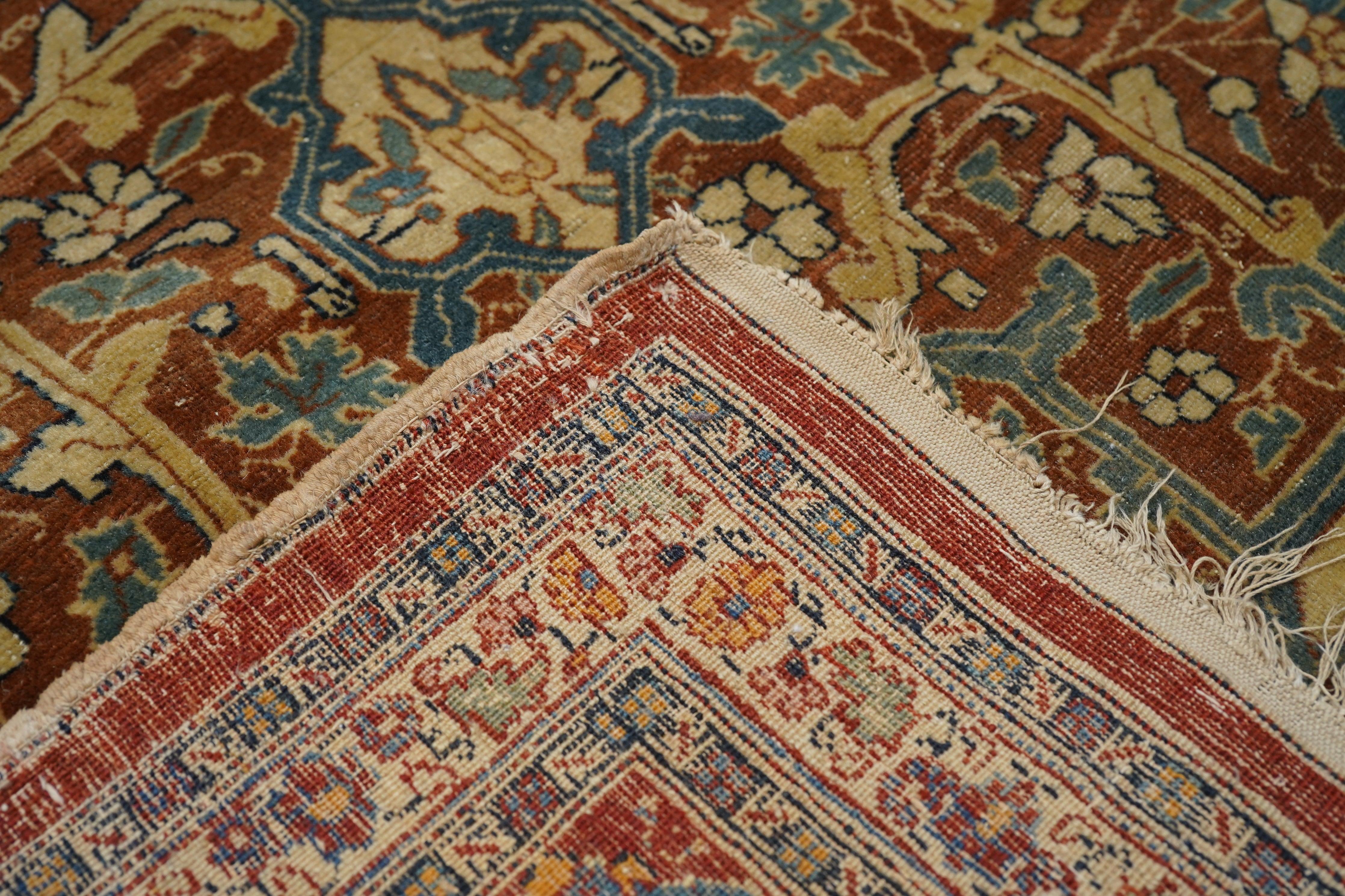 Tappeto antico Haji Jalili Tabriz 8'9'' x 12'0'' in vendita 6