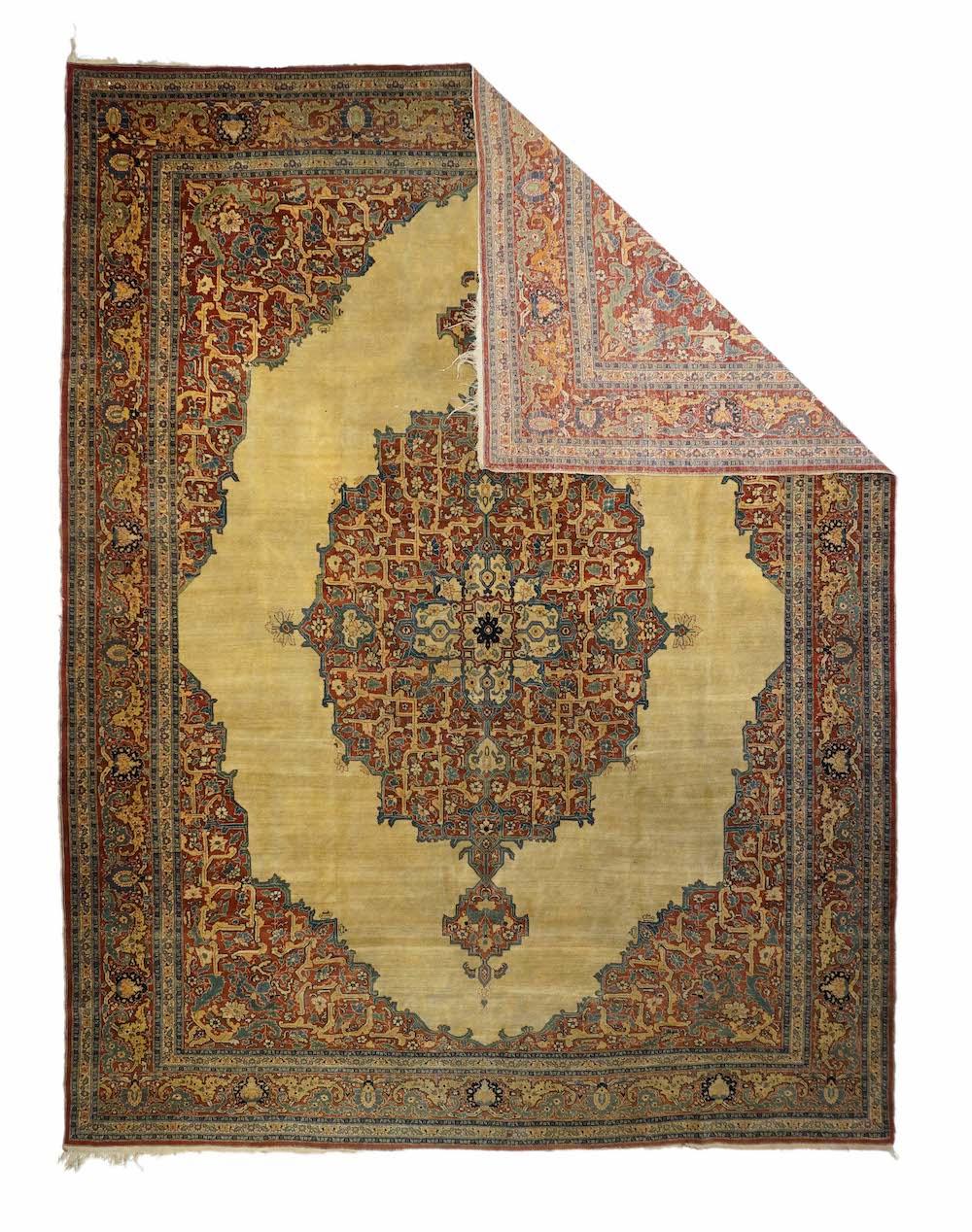 Tappeto antico Haji Jalili Tabriz 8'9'' x 12'0'' In condizioni buone in vendita a New York, NY