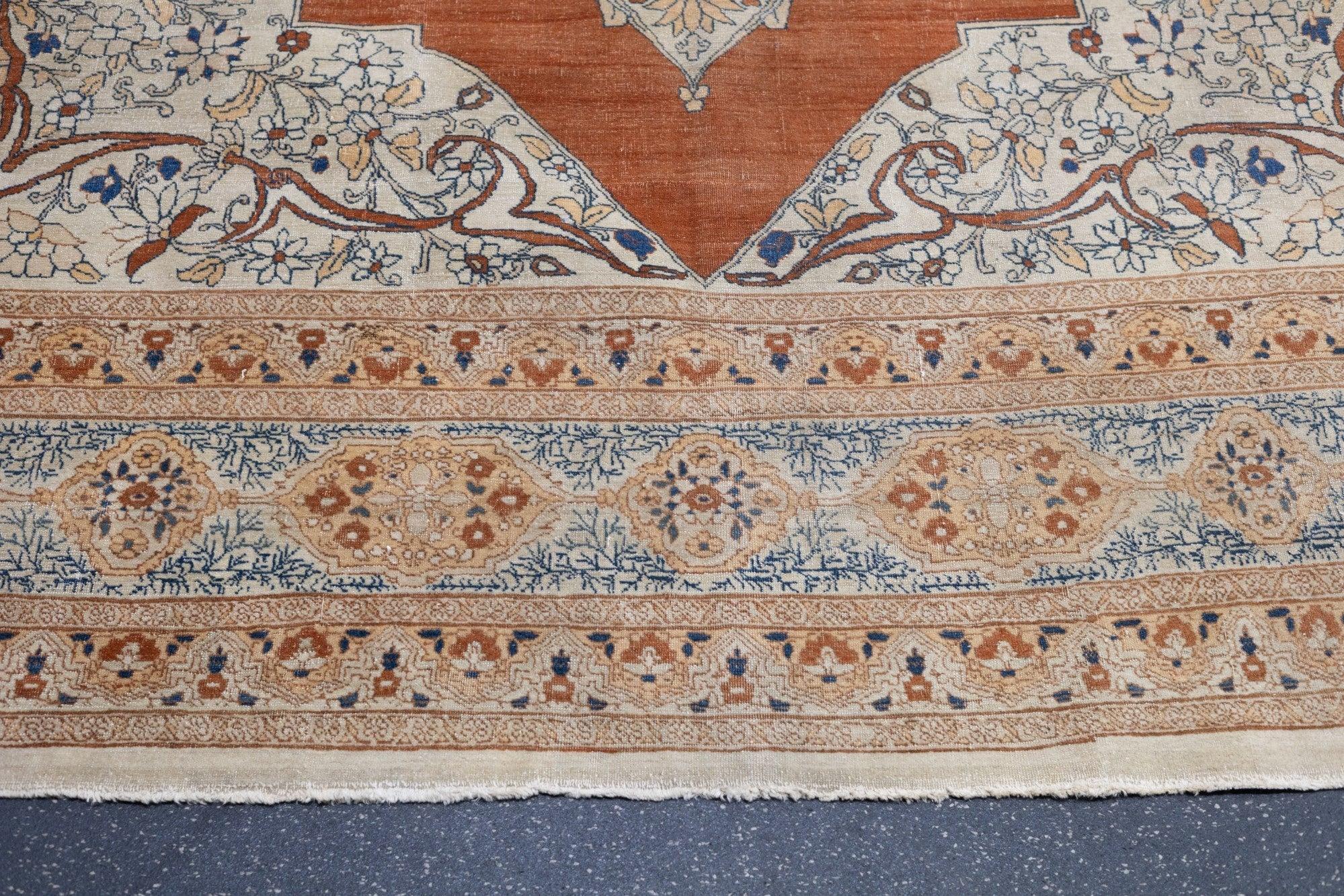 Persiano Tappeto antico Haji Jalili Tabriz 8'9'' x 12'1'' in vendita