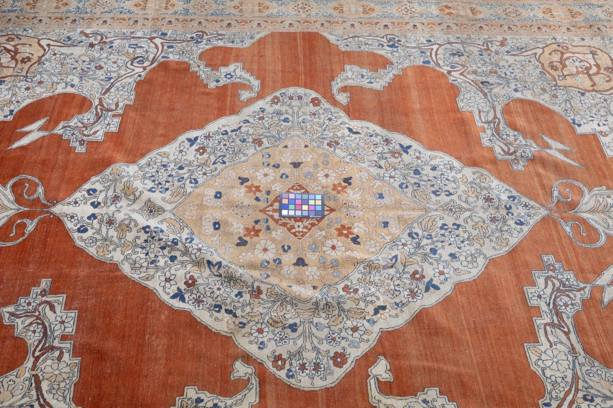 Tappeto antico Haji Jalili Tabriz 8'9'' x 12'1'' in vendita 2