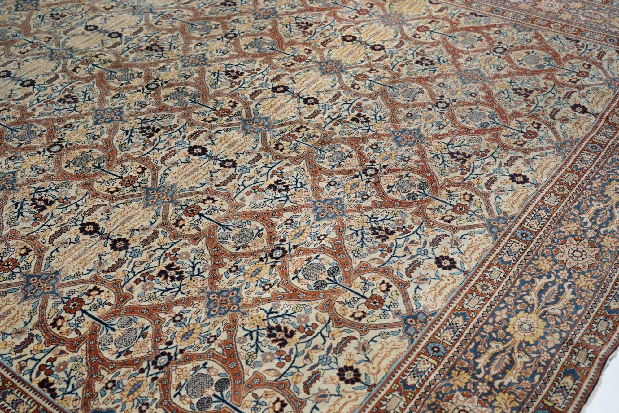Persiano Tappeto antico Haji Jalili Tabriz 9'1'' x 12'10'' in vendita