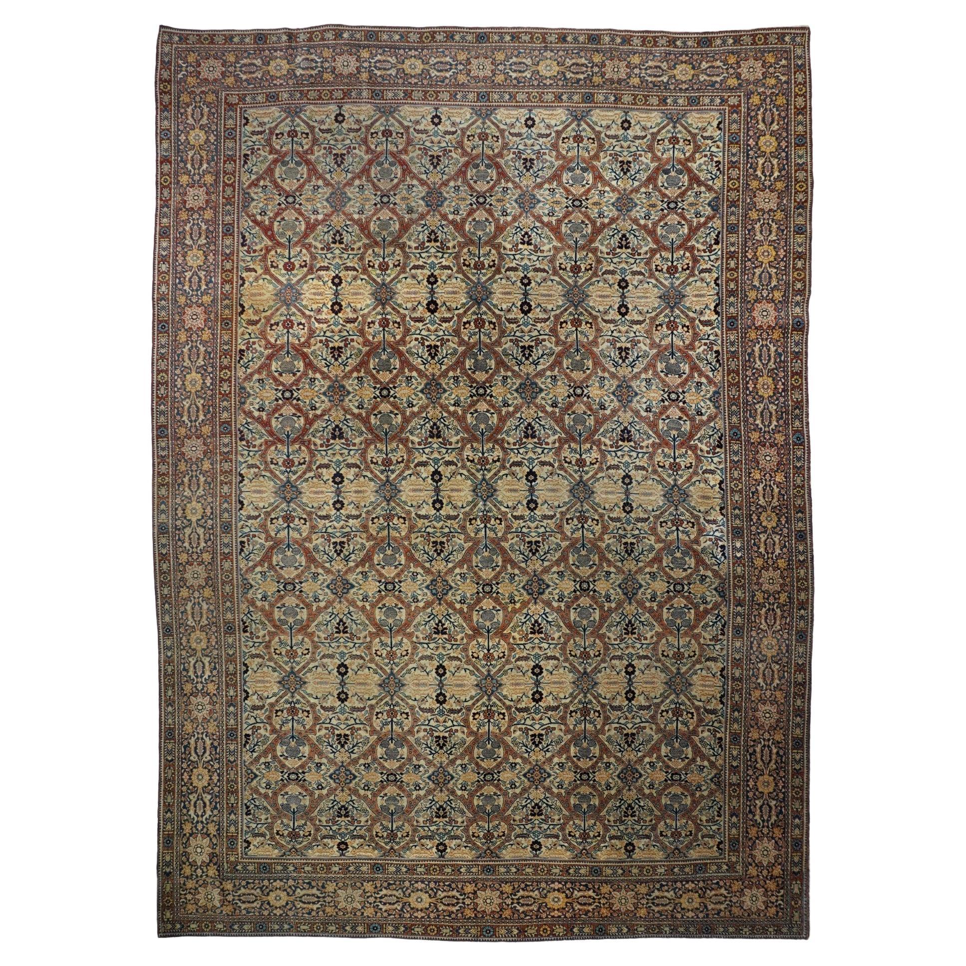 Tapis Tabriz antique Haji Jalili 9'1'' x 12'10''