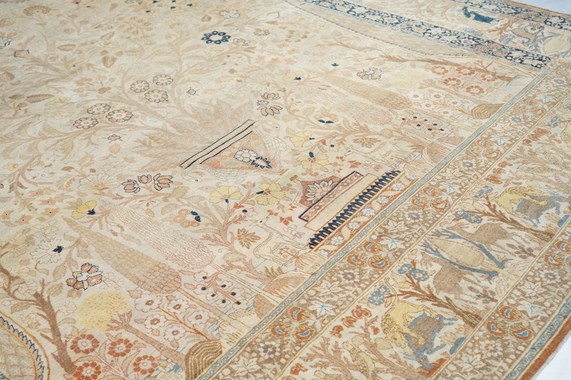 Fine XIX secolo Tappeto antico Haji Jalili Tabriz 9'10'' x 12'4'' in vendita