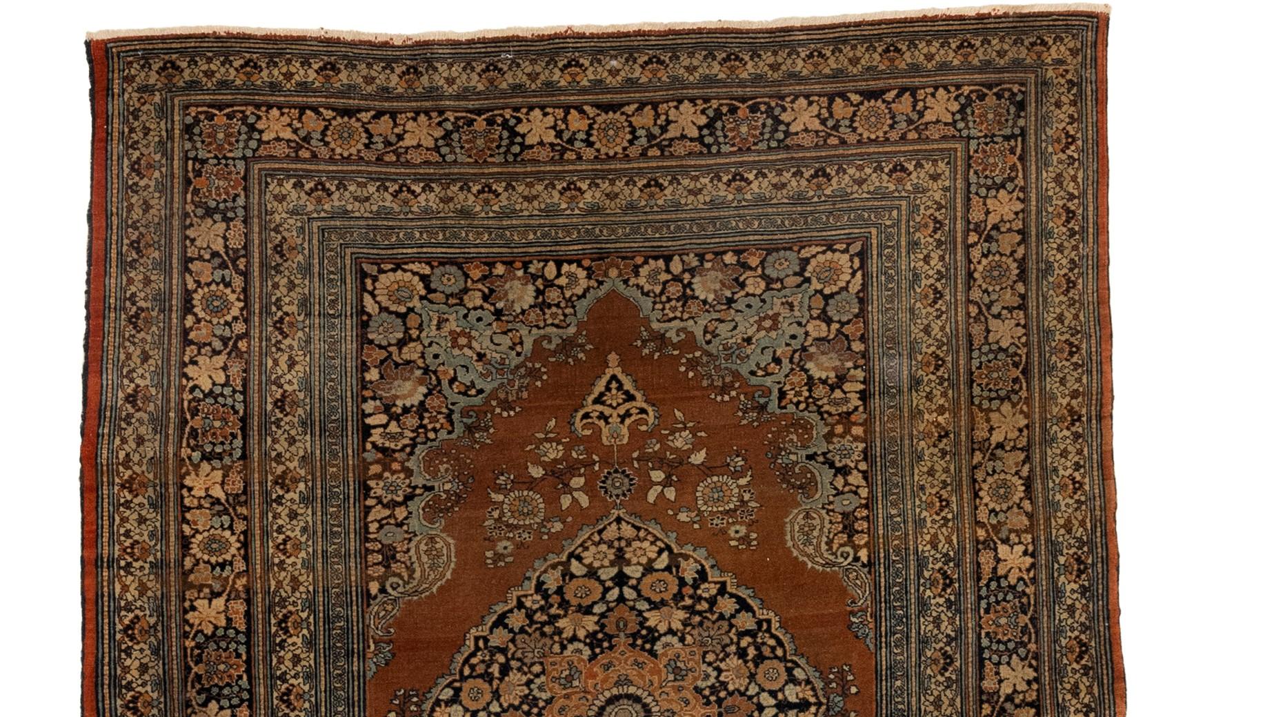 18th Century Antique Haji Jalili Tabriz Rug For Sale