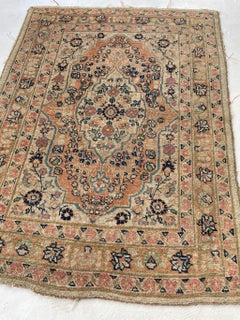 Antique Haji Jalili Tabriz Rug Mat, c. 1920-30's