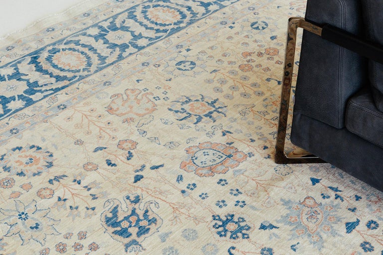 Revival Ivory Rug Antique Hajijalili Revival Rug Fable Collection, Price? For Sale at 1stDibs