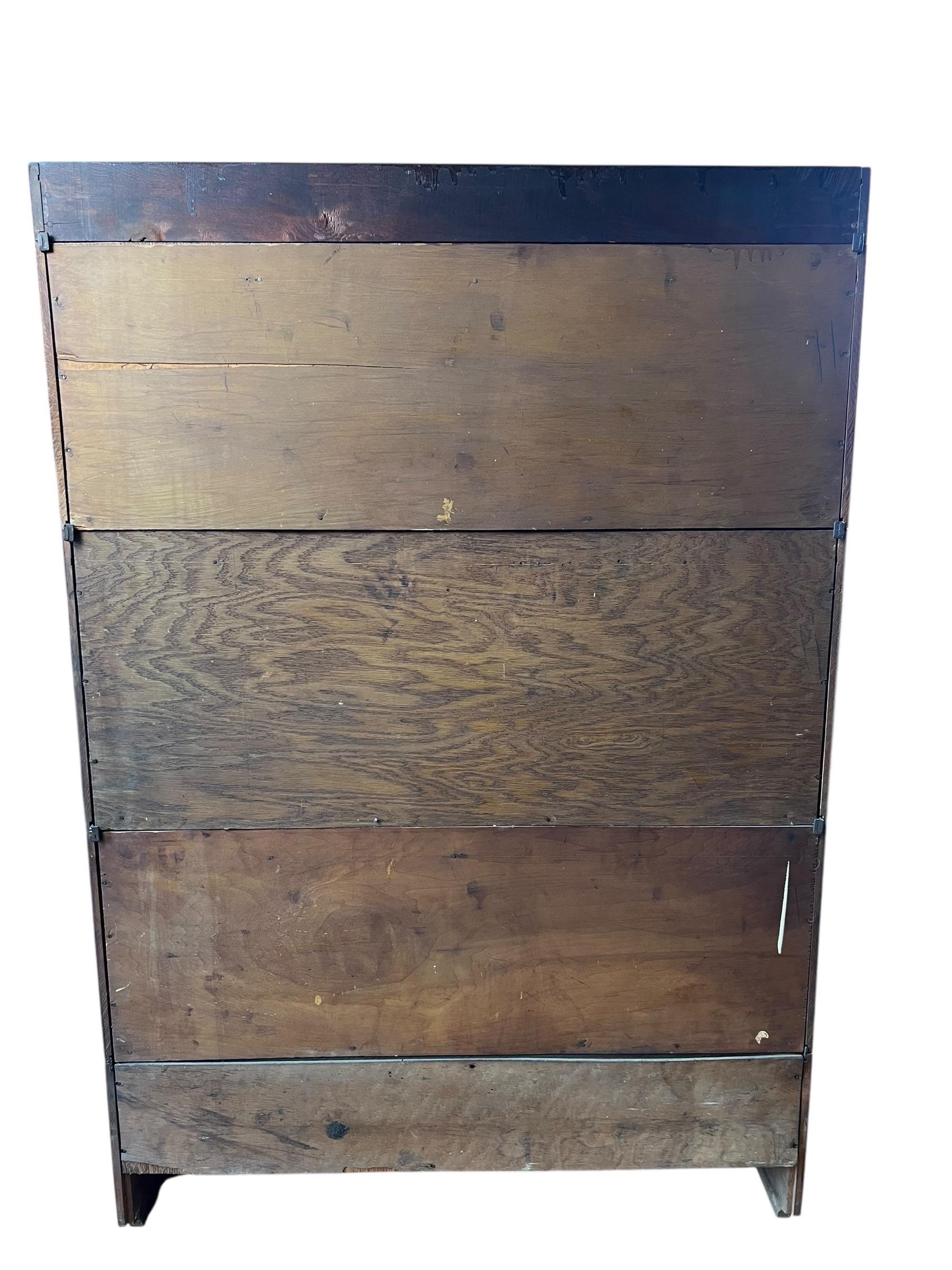 Antique Hale 3 Stack Mahogany Barrister Bookcase With Drawers For Sale 2