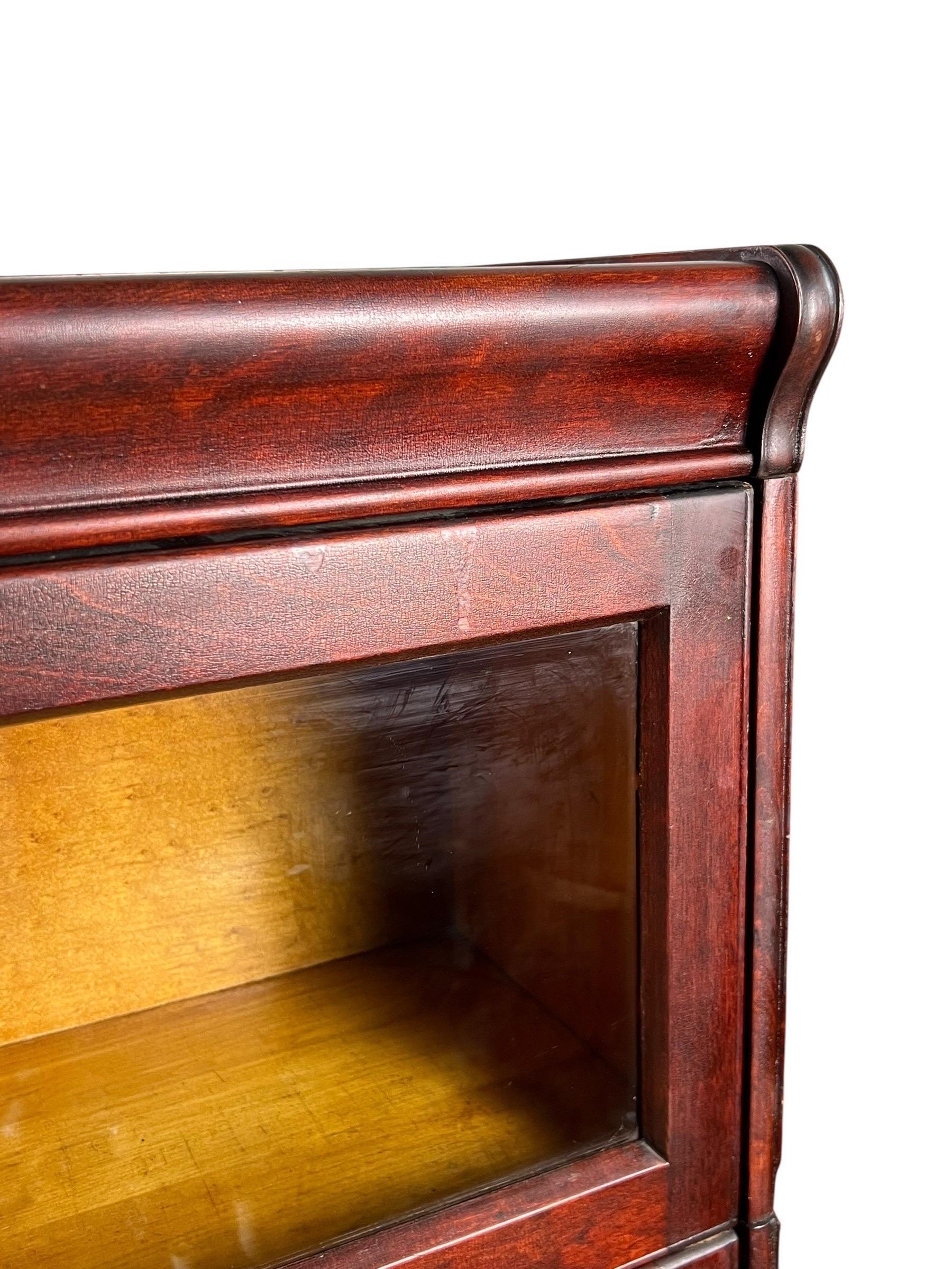 Antique Hale 3 Stack Mahogany Barrister Bookcase With Drawers For Sale 3