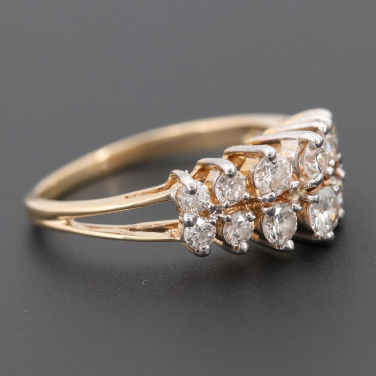 Customizable Antique Half Eternity Diamonds Engagement Ring, Art Deco