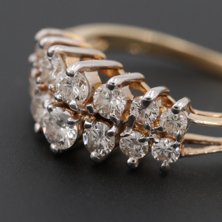 Customizable Antique Half Eternity Diamonds Engagement Ring, Art Deco