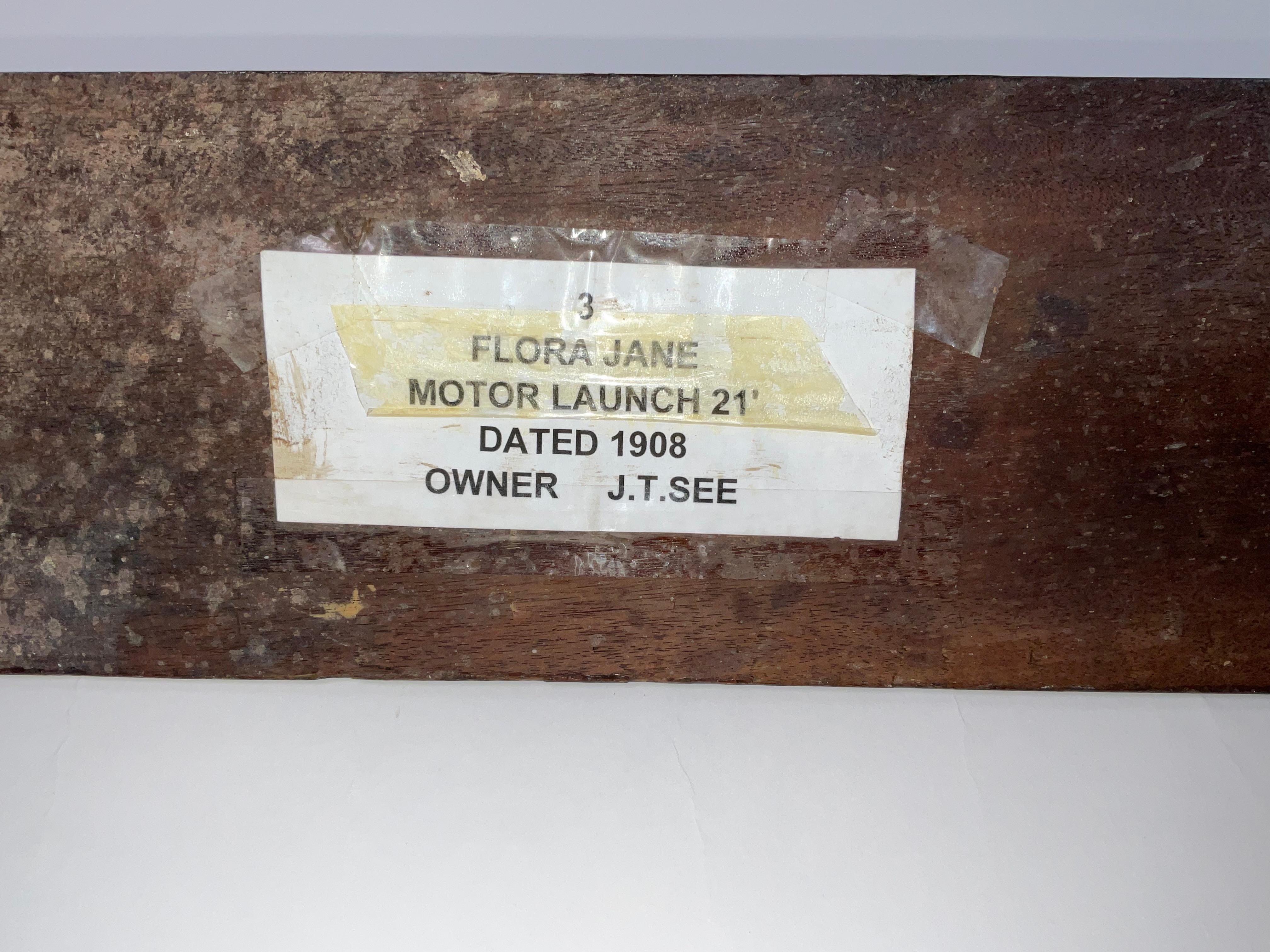 Antique Half Hull Model of the Motor Launch Flora Jane en vente 4