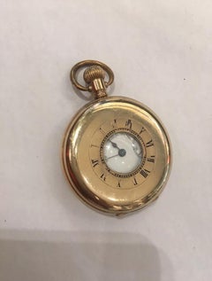 Antique Half Hunter Dennison Cased Pocket Watch Signed Waltham Traveller U.S.A.