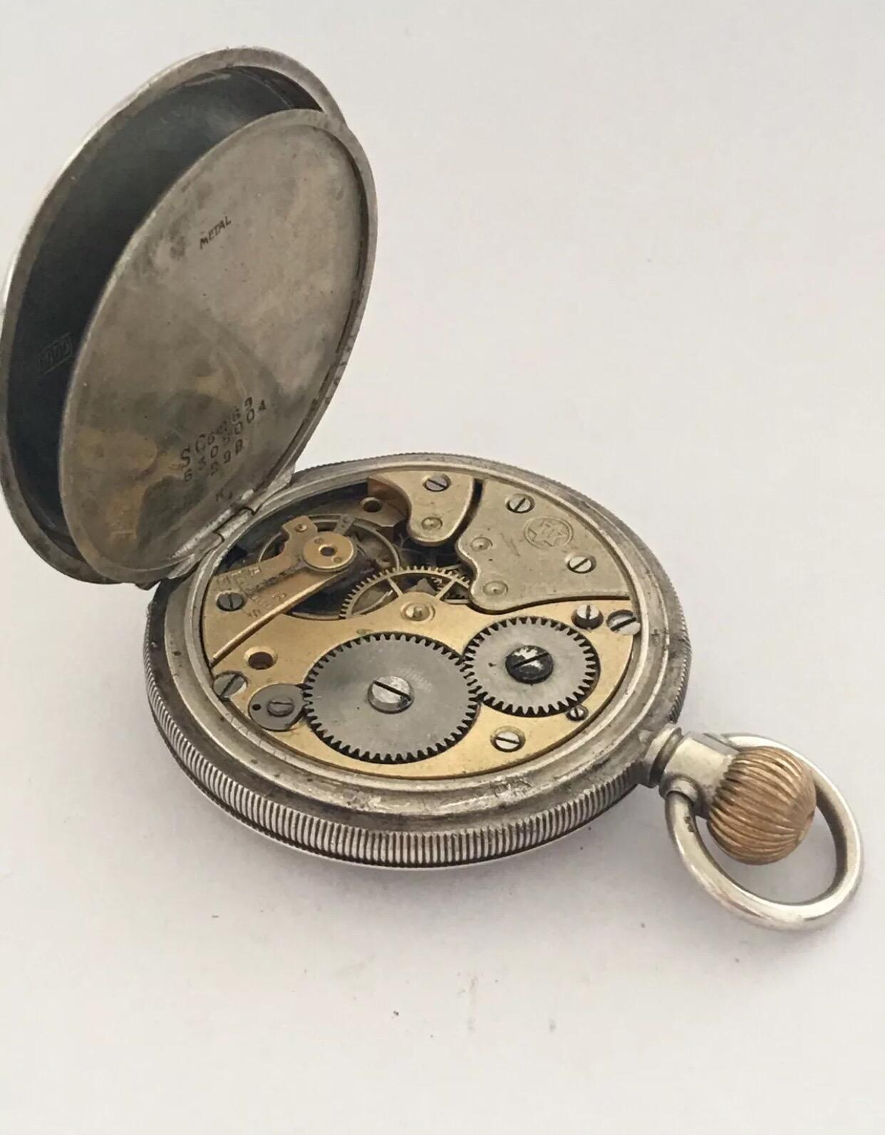 Antique Half Hunter Engine Turned Case Silver Pocket Watch by West End Watch Co For Sale 1