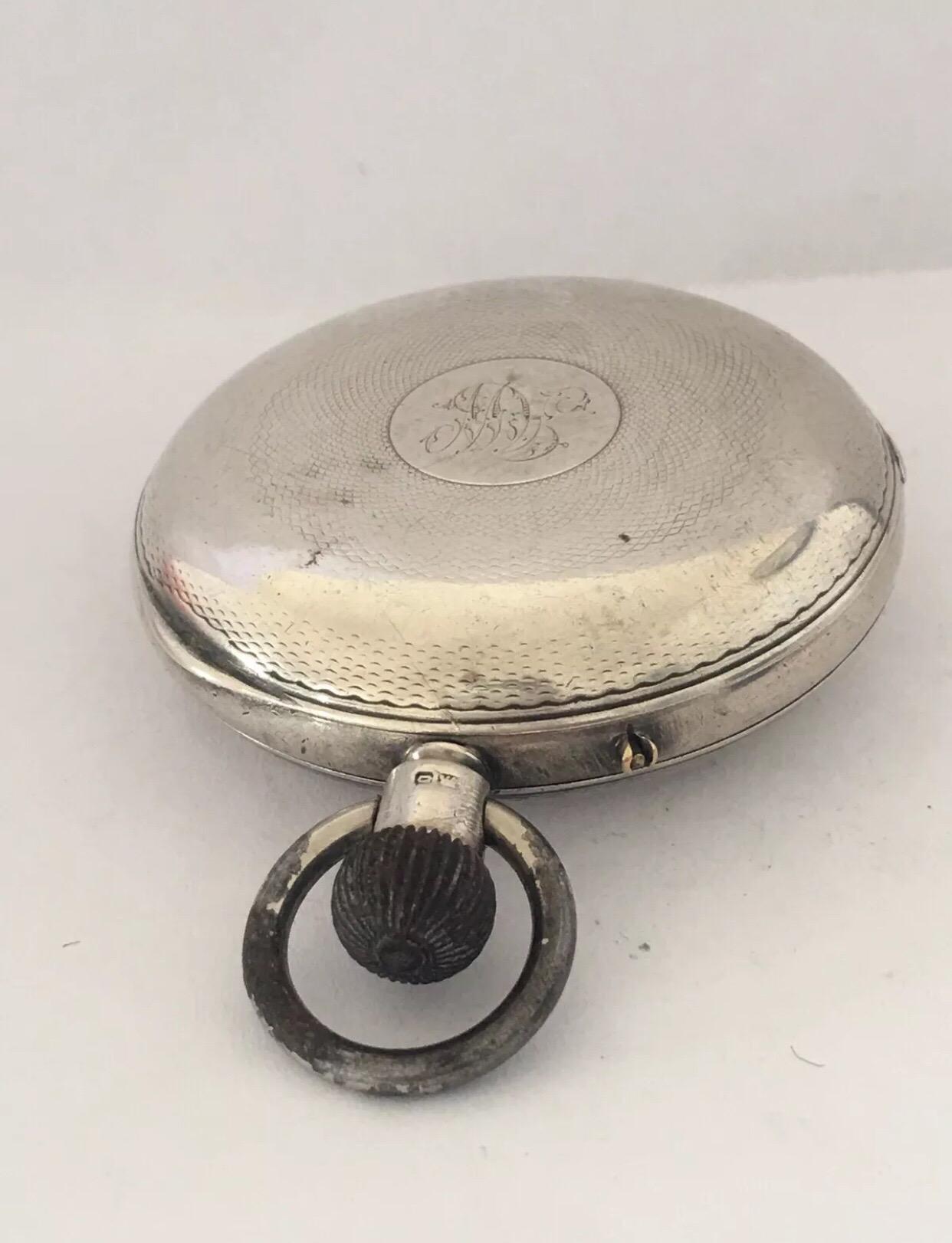 Antique Half Hunter J. W. Benson, London Silver Pocket Watch 5