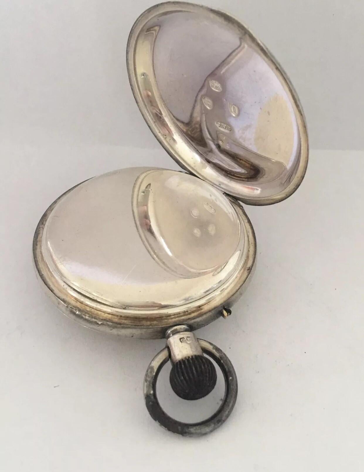Antique Half Hunter J. W. Benson, London Silver Pocket Watch In Good Condition In Carlisle, GB