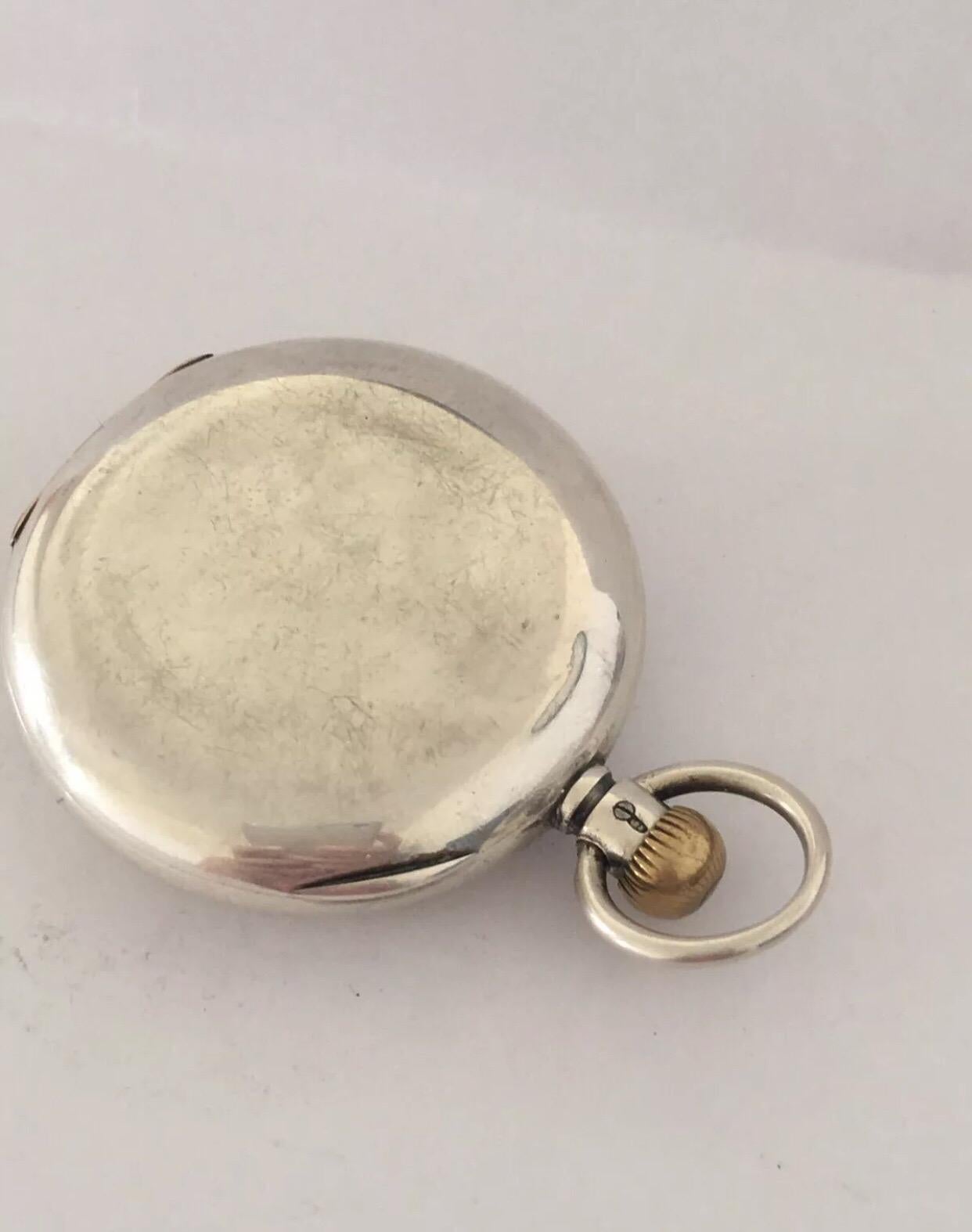 Antique Half Hunter Silver Pocket Watch In Fair Condition For Sale In Carlisle, GB