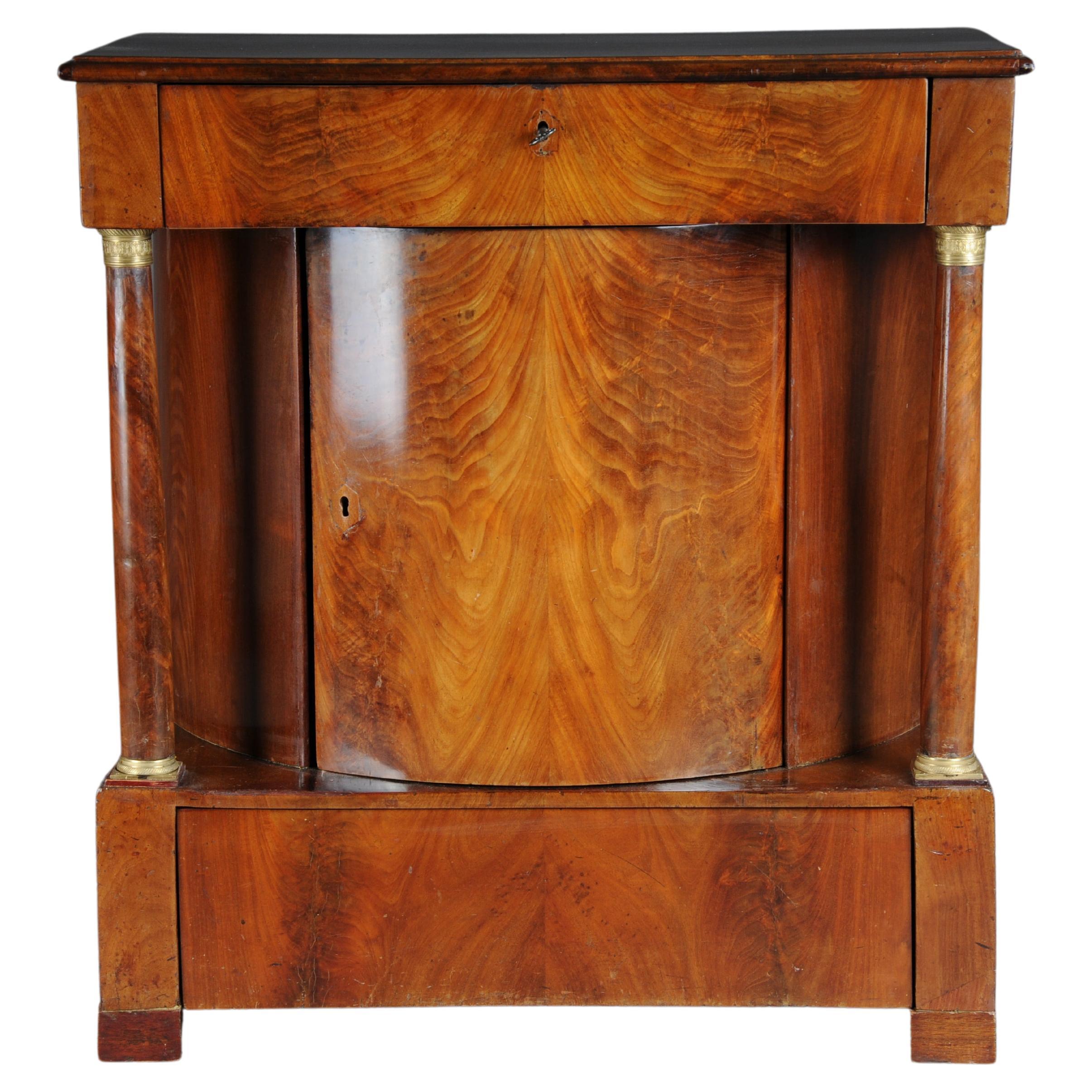 Antique half-round Empire chest of drawers, mahogany, around 1810 For Sale