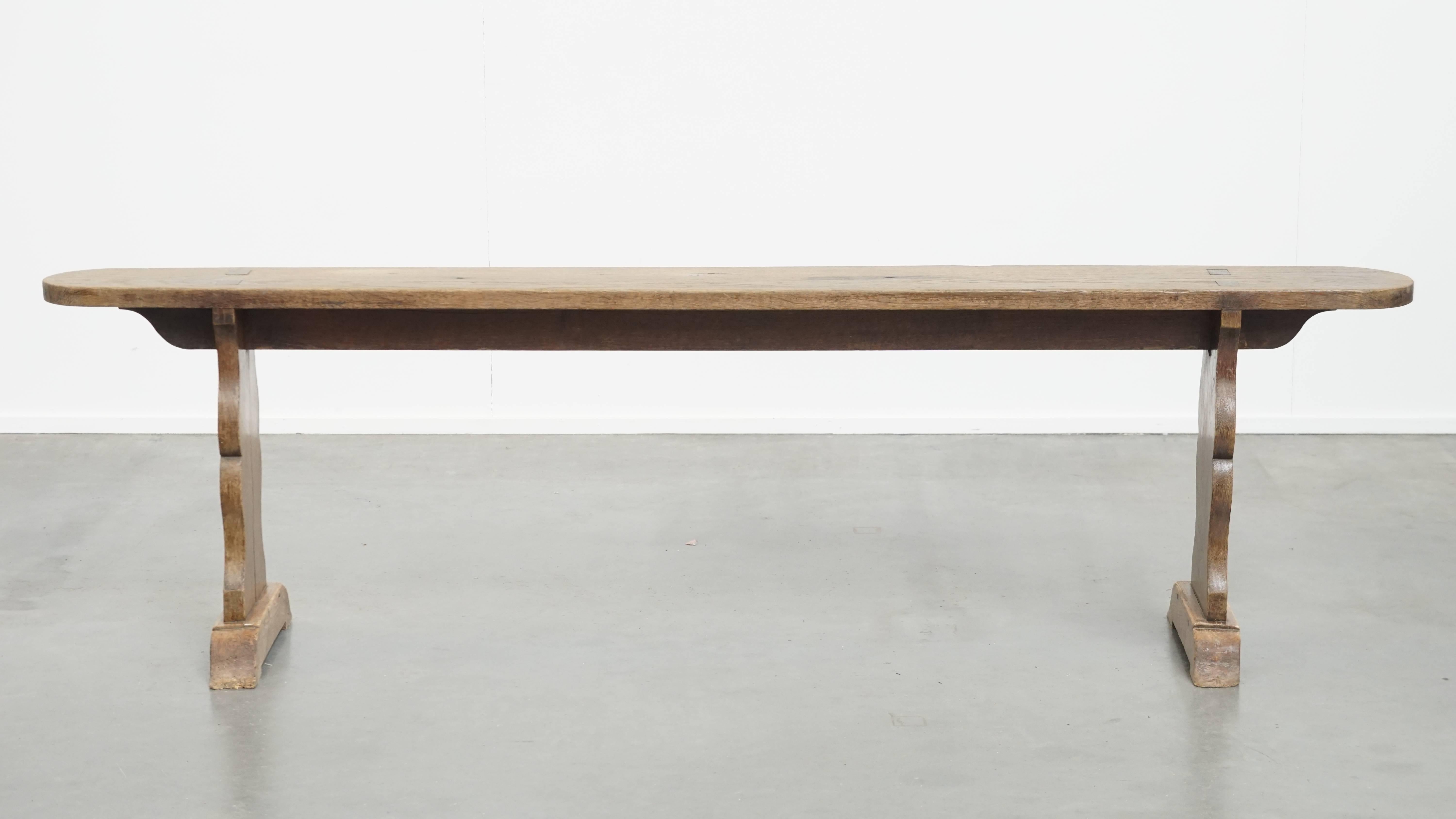 Hand-Crafted Antique Hall Bench / Dining Bench For Sale