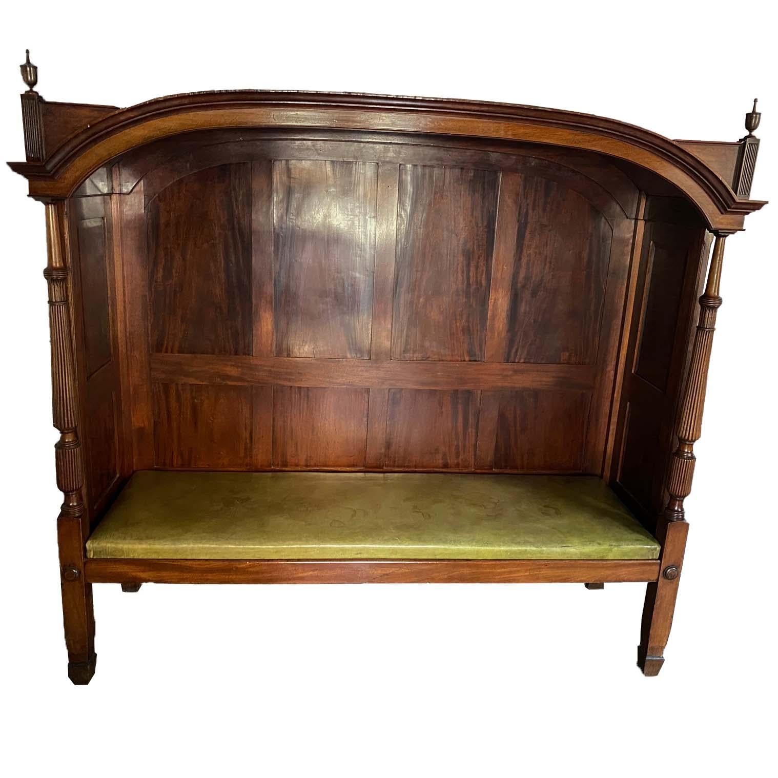 A unique antique hall bench with a seat area of 72