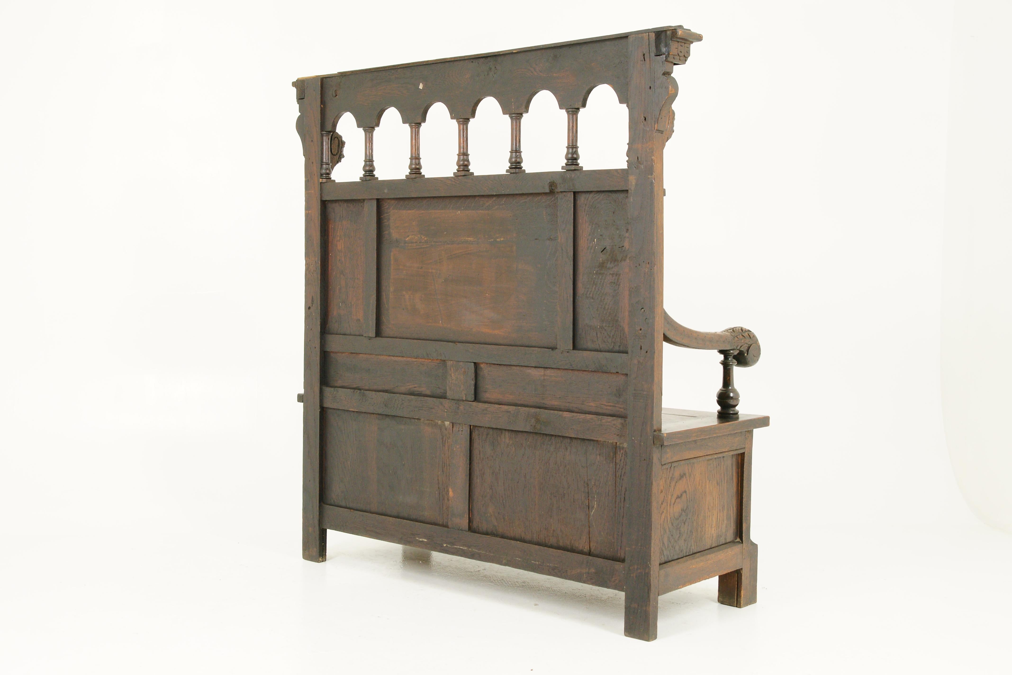 antique monks bench with storage